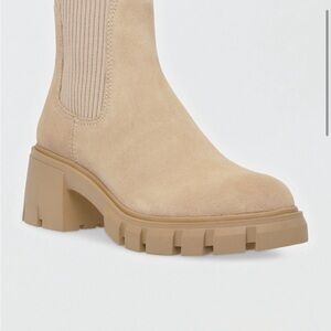 Steve Madden Hayle Platform Ankle Boot - Suede Nude